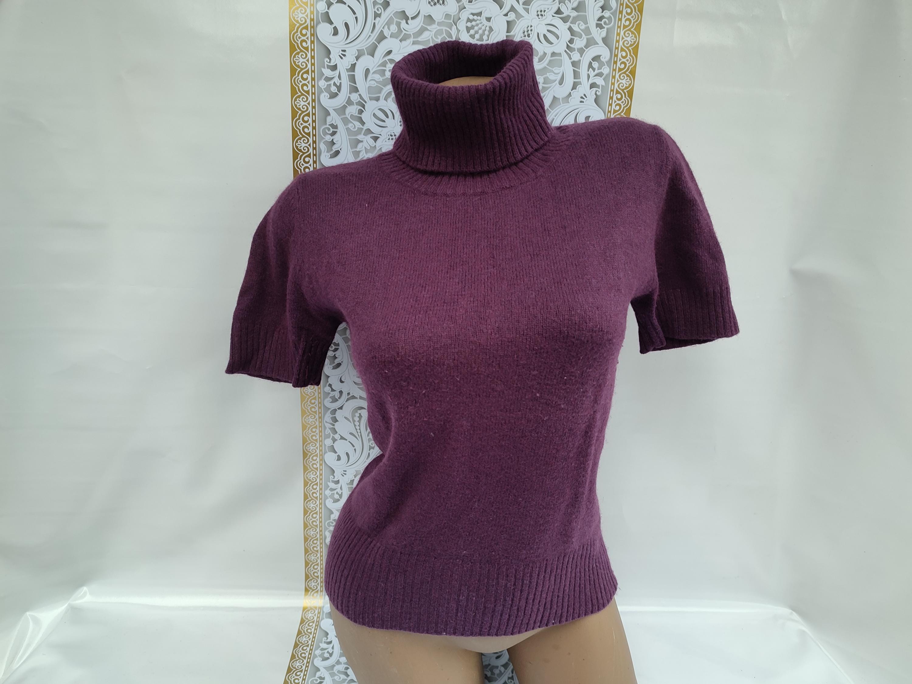 Purple turtleneck short sleeve hot sale