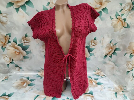 Burgundy short cardigan hot sale