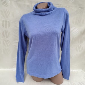 90s Vintage Women&#39;s Blue Sweater/Turtleneck Long Sleeve. Size M.