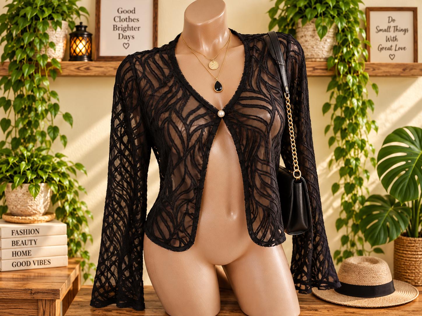 Sheer Tie Front Tops - Etsy