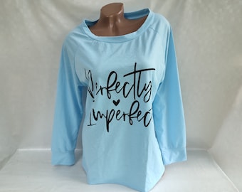Sudadera azul claro vintage de los años 90 para mujer, de manga larga y gran tamaño. Tallas S-M.