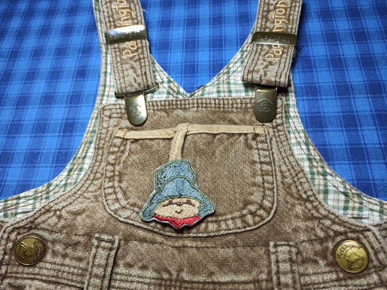 90s Vintage beige corduroy baby romper for 6-9 month boy Velvet kids jumpsuit with straps.