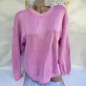 90s Vintage Cotton Viscose Women&#39;s Lilac Sweater/Pullover Long Sleeve. Size M-L.