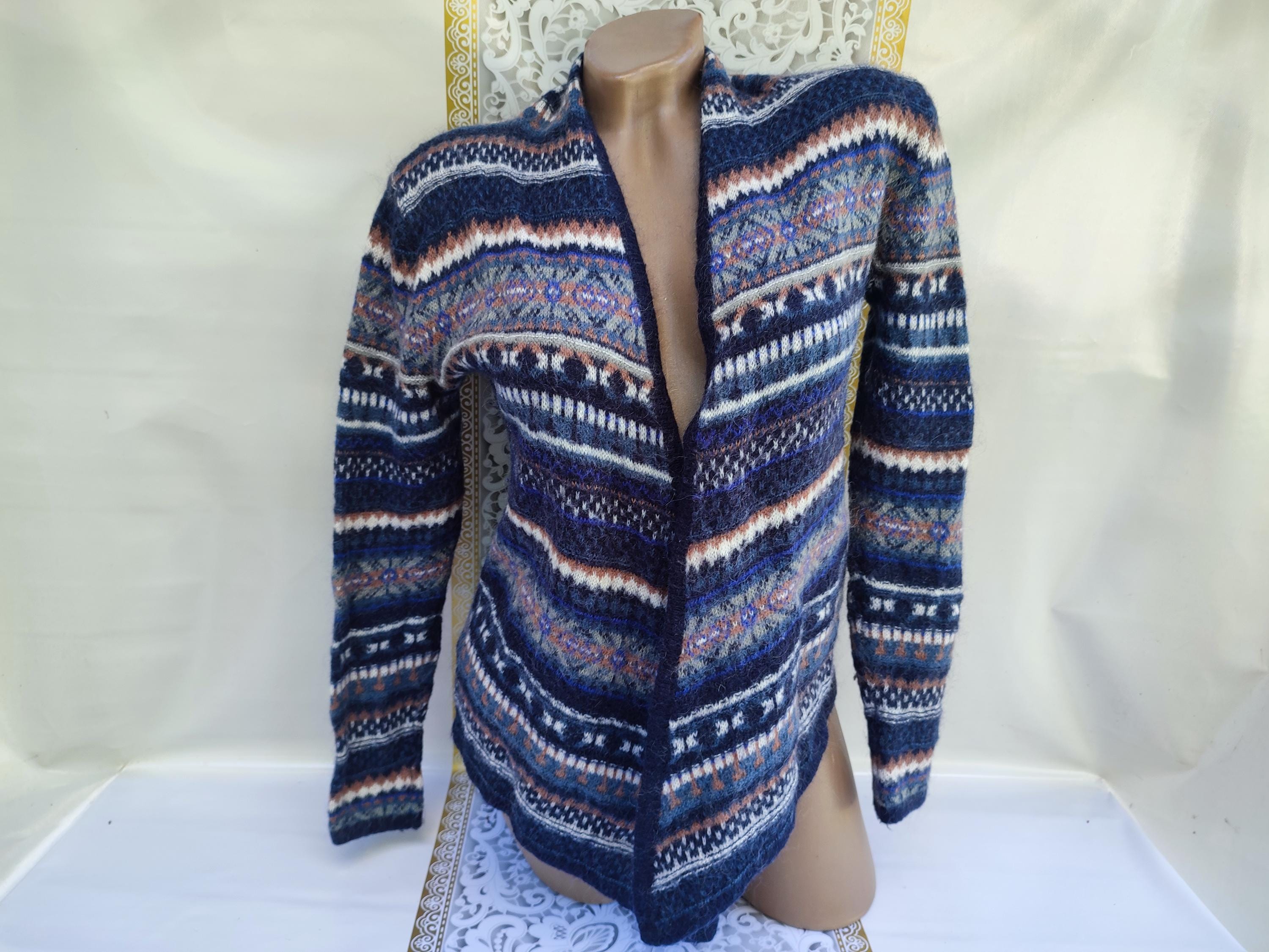 Blue Nordic Cardigan - Etsy