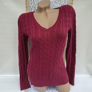 Jersey fucsia vintage de los años 90, manga larga. Talla S-M.