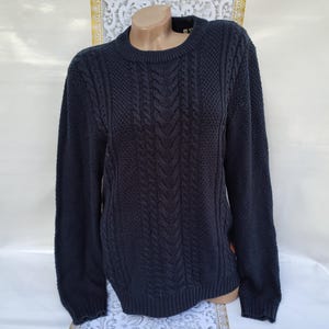 90s Vintage Navy Blue Sweater/Pullover Oversized Long Sleeve. Size M-L.