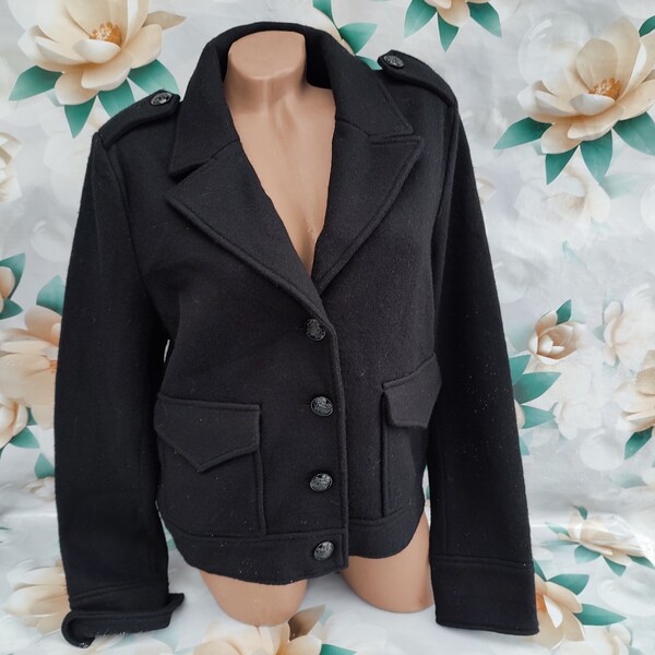 Wool Cropped Jacket Etsy