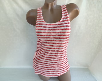 90s Vintage Womens Red White Striped Top/Tank Top. Size S.