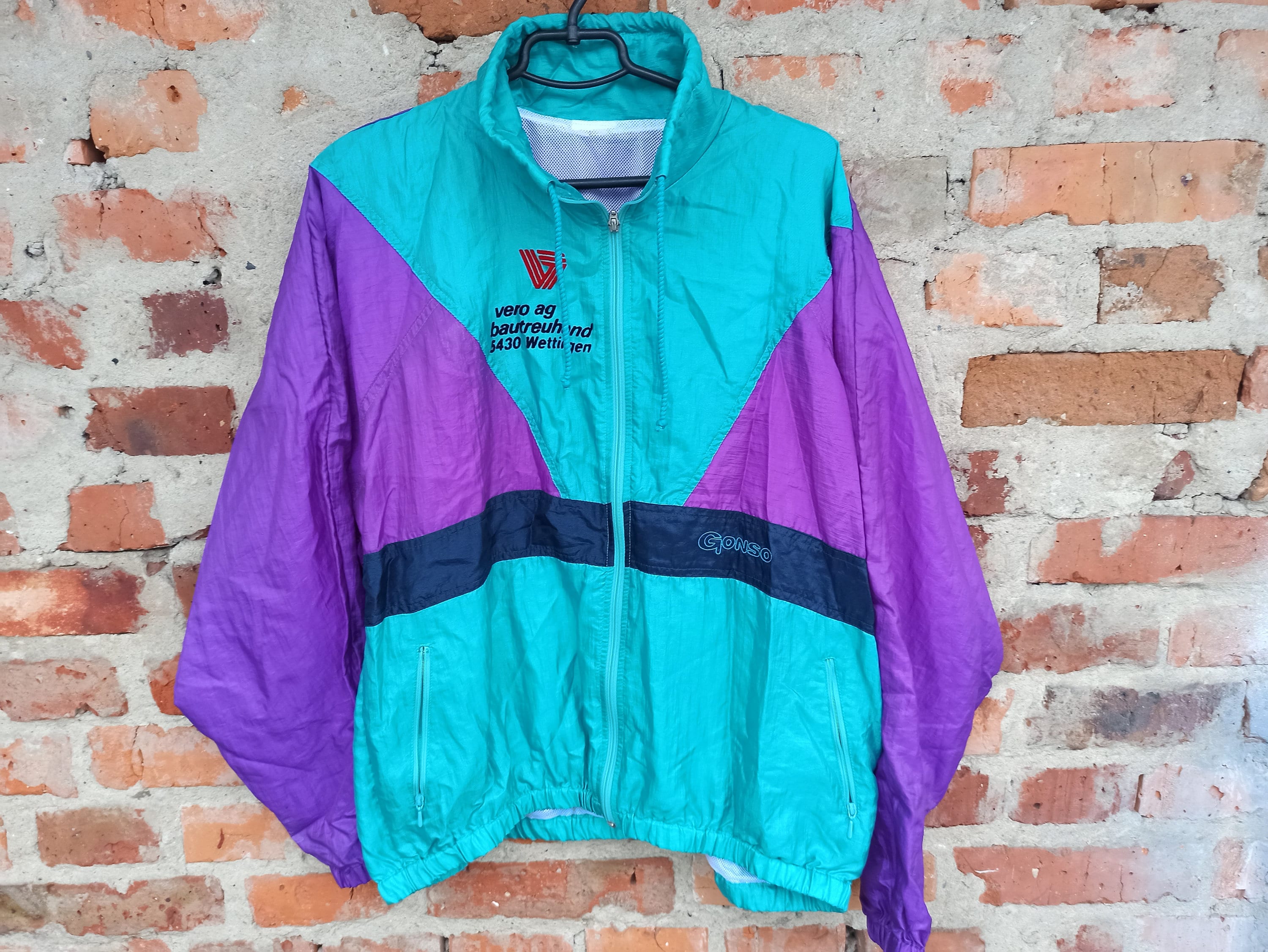 90s Vintage Gonso Sport Nylon Jacket Windbreaker Unisex. Oversized Spring  Jacket Green Purple Block Color. XL-2XL Size. - Etsy