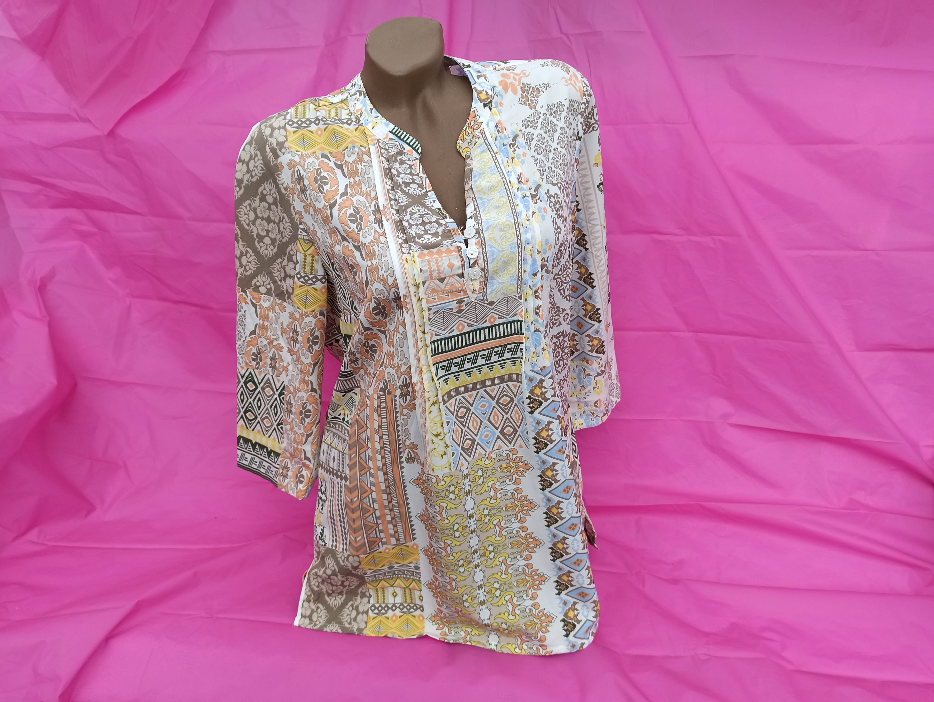 トップス vintage greece tunic 80s Vintage Swing Tunic Greek Style. Summer Tunic With an