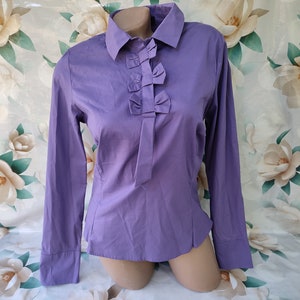 90s Vintage Womens Purple Long Sleeve Blouse/Shirt. Size M.