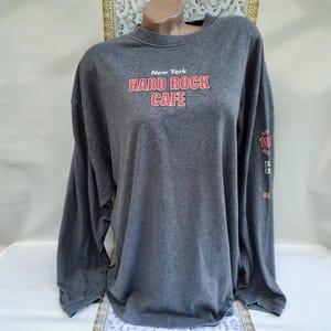 90s Vintage Hard Rock Gray Oversized Long Sleeve Sweatshirt. Size XL-2XL.
