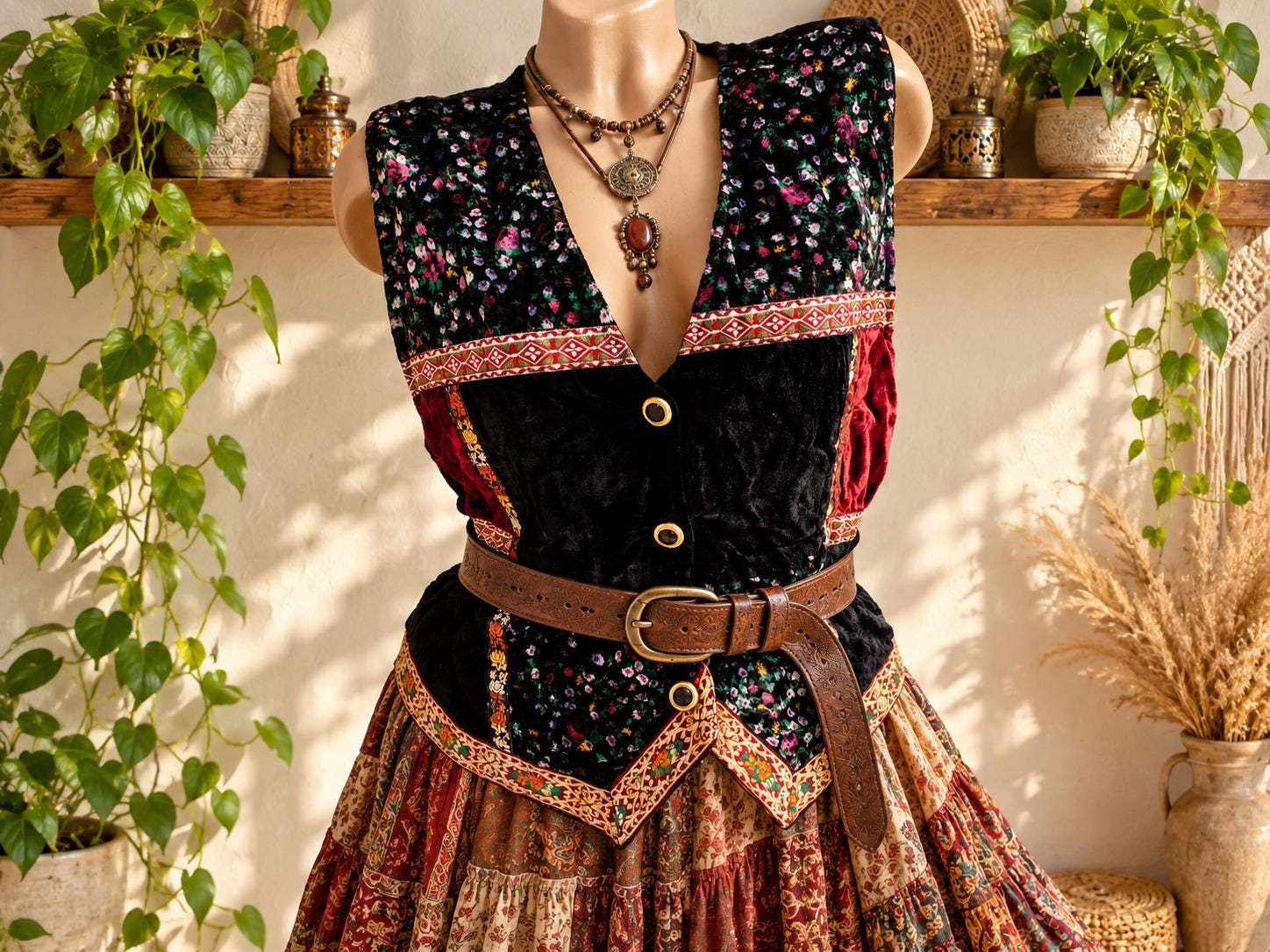 Vintage Velvet 70s Vest - Etsy