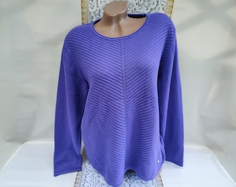 90s Vintage Cotton Women's Purple Sweater/Pullover Long Sleeve. Size XL-2XL.