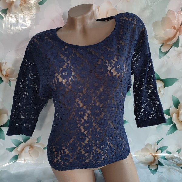 Baby Blue Eyelet Lace Top main image 1