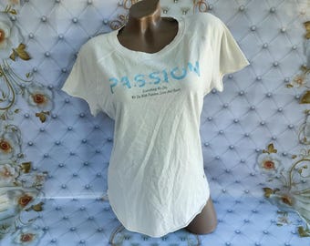 90s Cotton Women's White Short Sleeve T-Shirt. Size M.