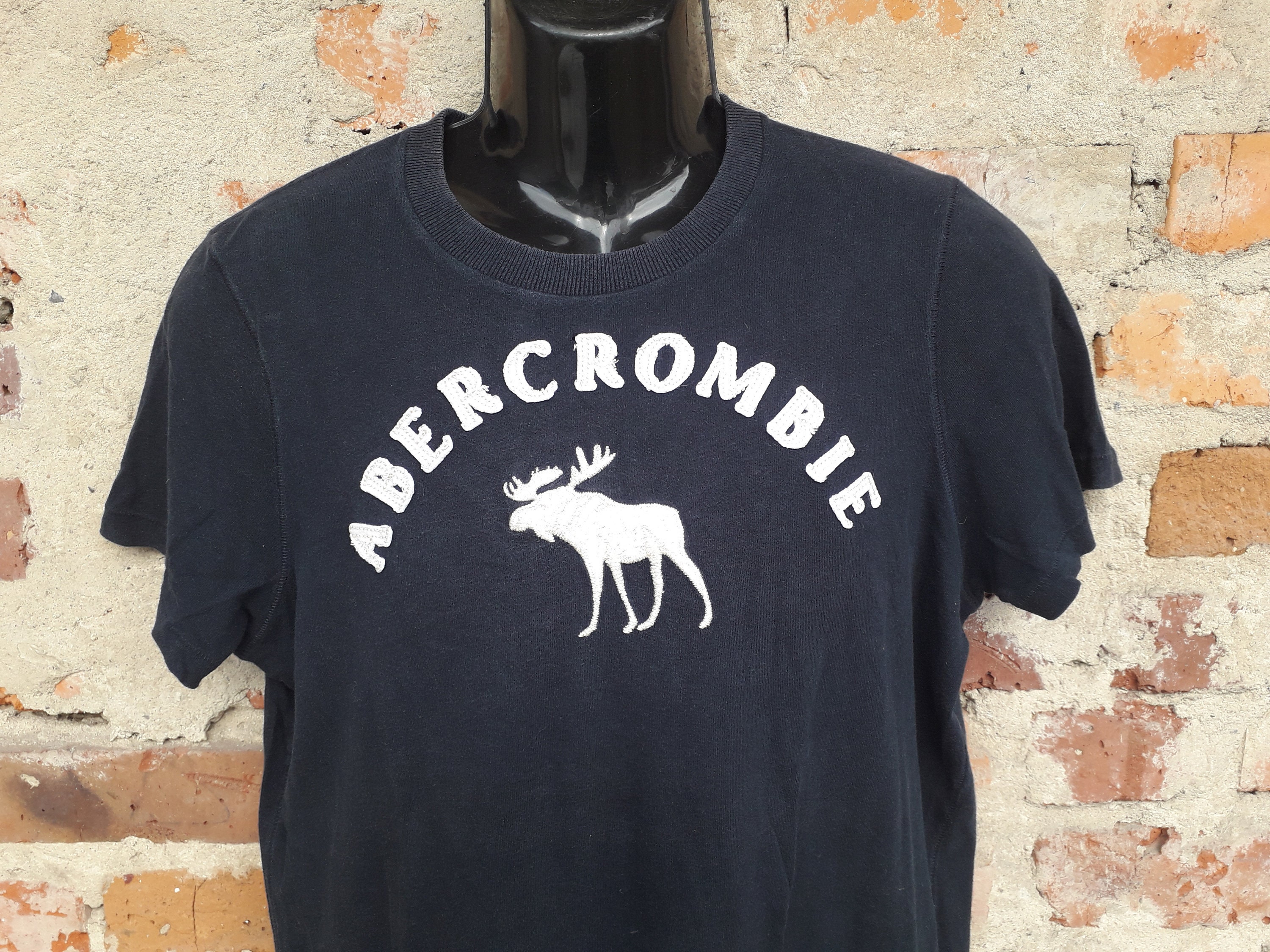 90er Jahre Vintage Abercrombie Elch Print Herren blau Tshirt. Etsy