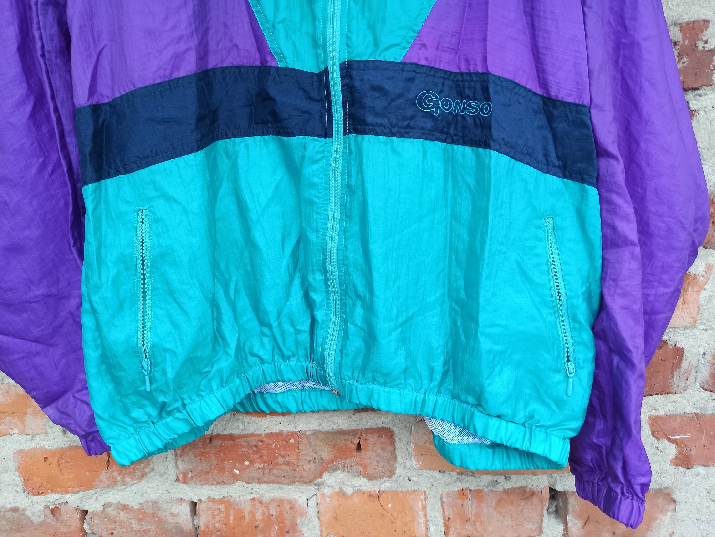 90s Vintage Gonso Sport Nylon Jacket Windbreaker Unisex. Oversized Spring  Jacket Green Purple Block Color. XL-2XL Size. - Etsy Finland