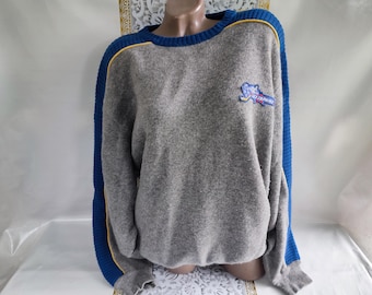 Wełniany sweter w paski z lat 90. w stylu vintage: oversize 2XL-3XL