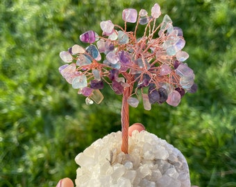 Flourite Crystal Tree,Gemstone Tree,Xmas Stocking Filler,Gemstone Tree,Natural Crystal Tree,Crystal Tree of Life,Natural Crystal Tree
