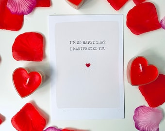Manifester l'amour, carte de Saint-Valentin unique, carte de Saint-Valentin, carte de Saint-Valentin, carte de Saint-Valentin alternative, carte petite amie, carte petit ami