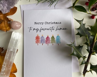 Favourite Human Card,Wife Christmas Card,Husband Christmas Card,Merry Xmas Card,Christmas Card for Her,Greeting Card,Manifest Card,Xmas Card