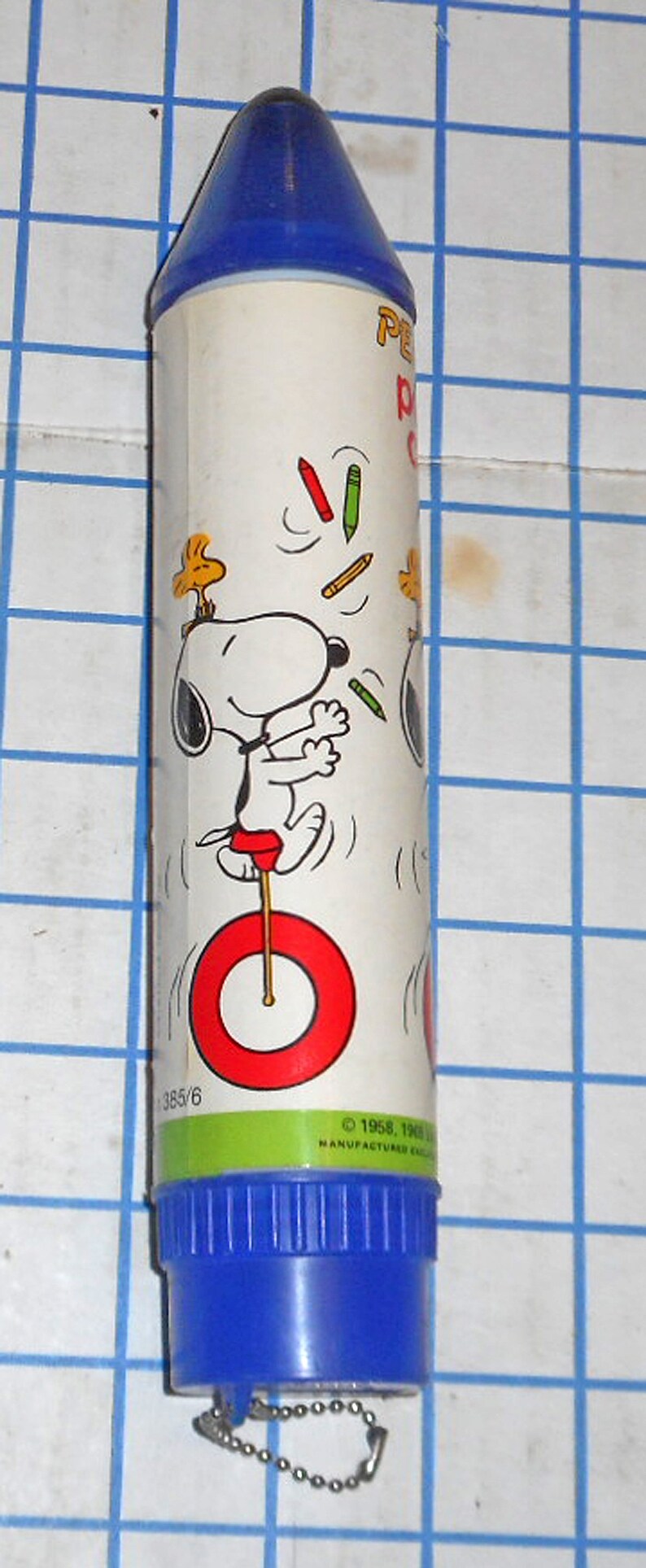 Empire Pencil Corp Snoopy Pencil Case Rocket Made in Hong Kong Peanuts