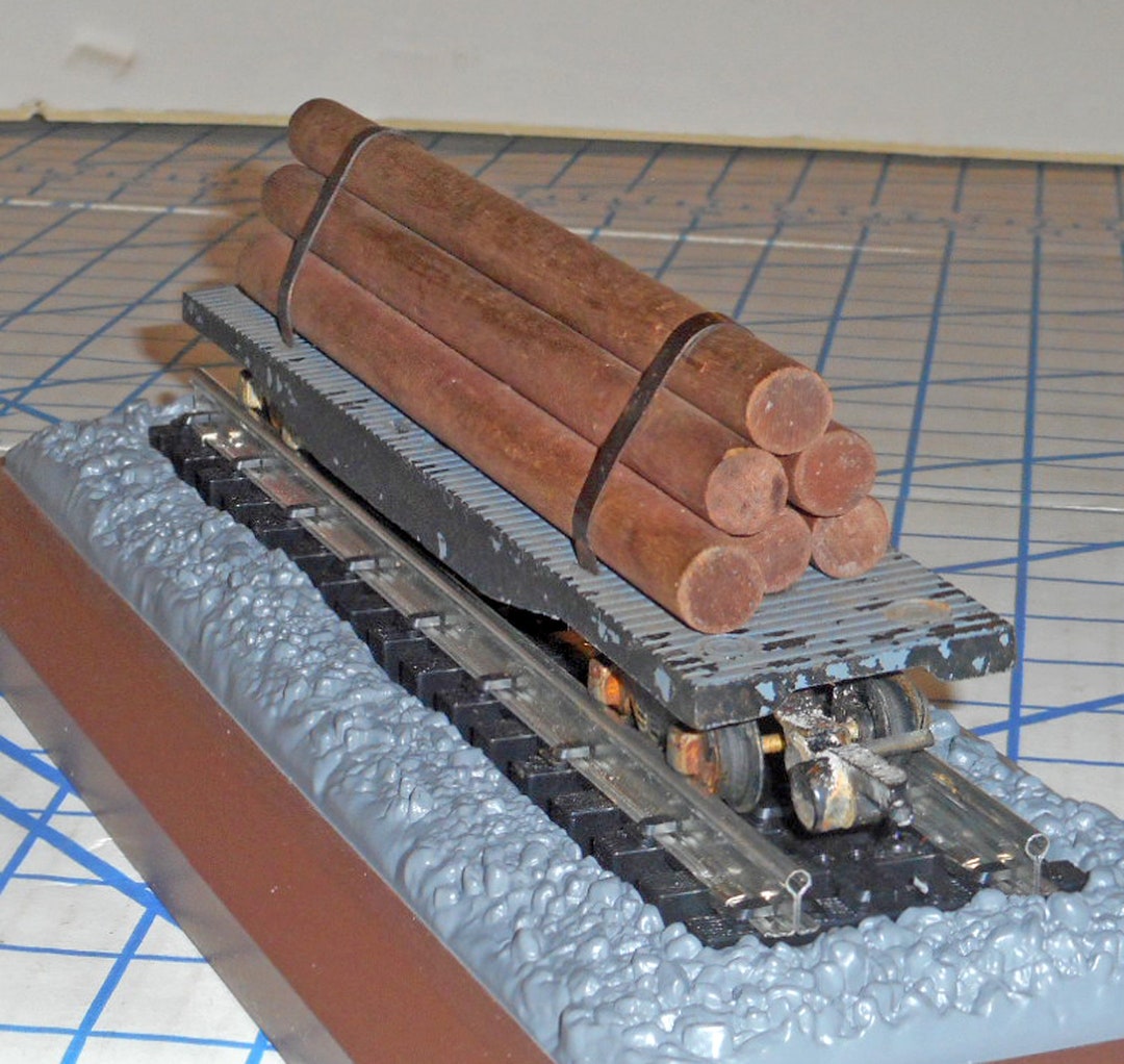 1952 AC Gilbert American Flyer Log Flat Car No. 928 Pressed Wood C&SW S