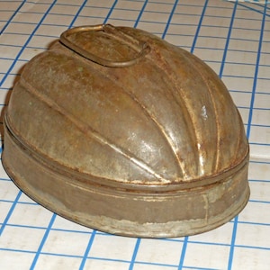 Vintage Antique Tin Pudding Mold Bread Cake Jell-O Gelatin 2 Handle VG