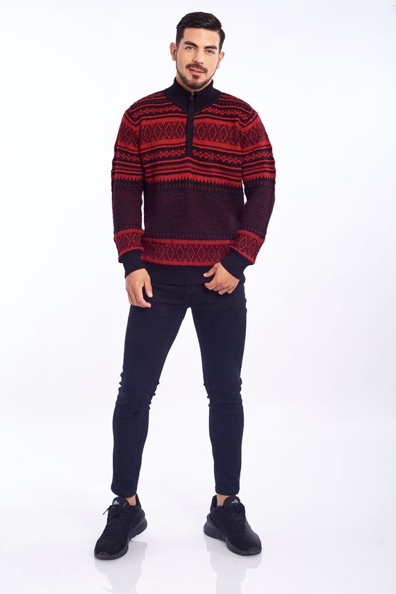 Alpaca Pullover Uomo Collo Alto Pullover Alcott Maglione Collo