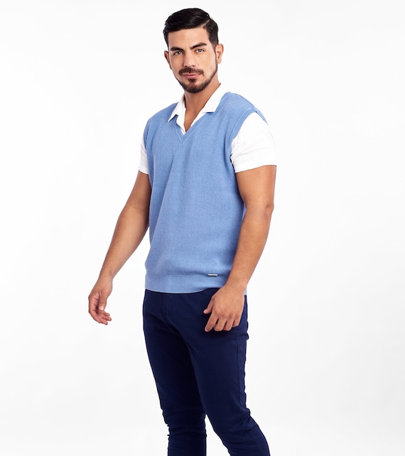 Weste aus 100 Baby-Alpaka, Strickweste, Herren-Linksweste