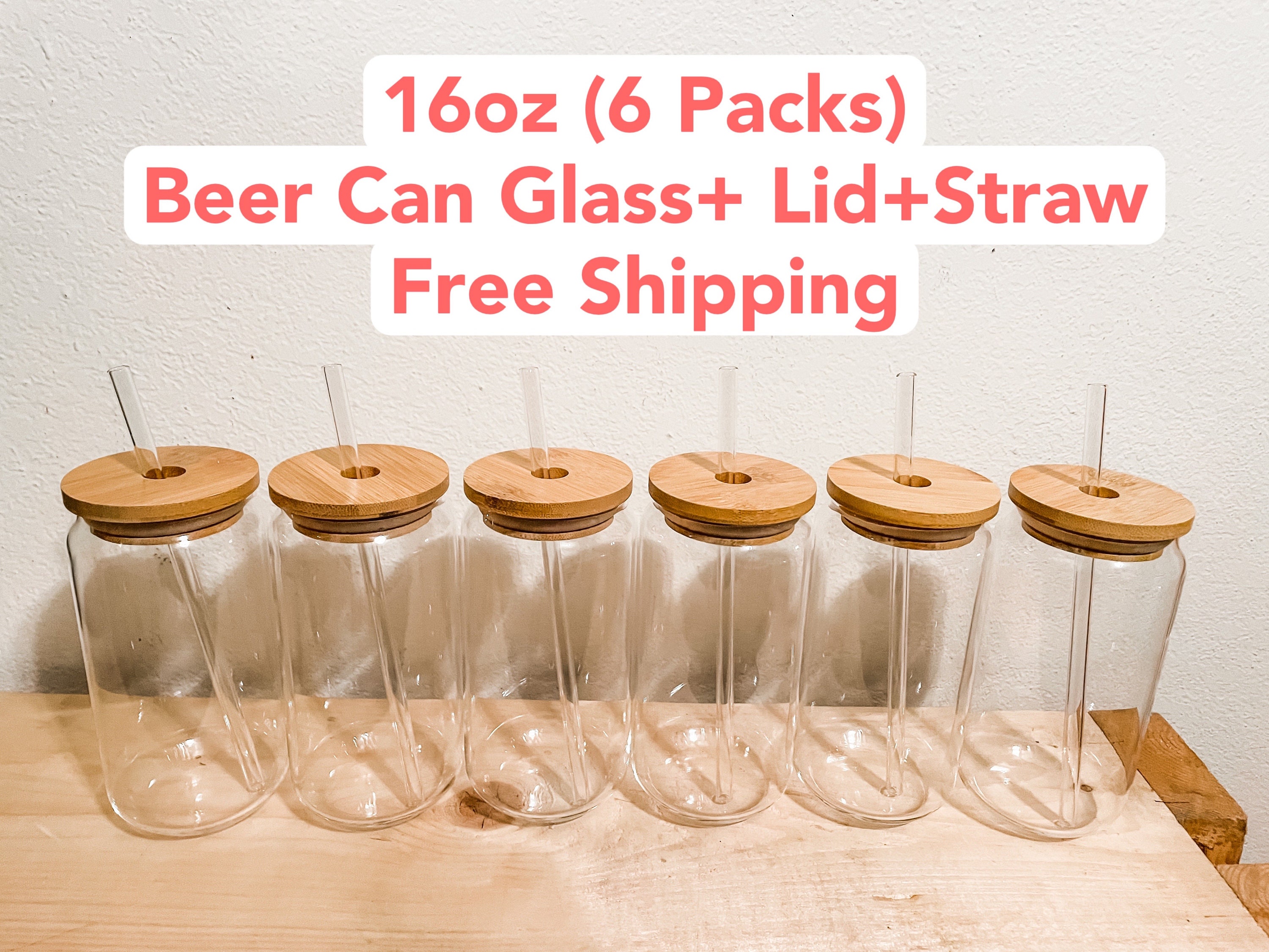 High Quality Stocked 12oz 16oz Frosted Clear Pink Libbey Sublimation  Beer Can Shaped Glass Cups Bottle With Bamboo Lid - Buy High Quality  Stocked 12oz 16oz Frosted Clear Pink Libbey Sublimation Beer