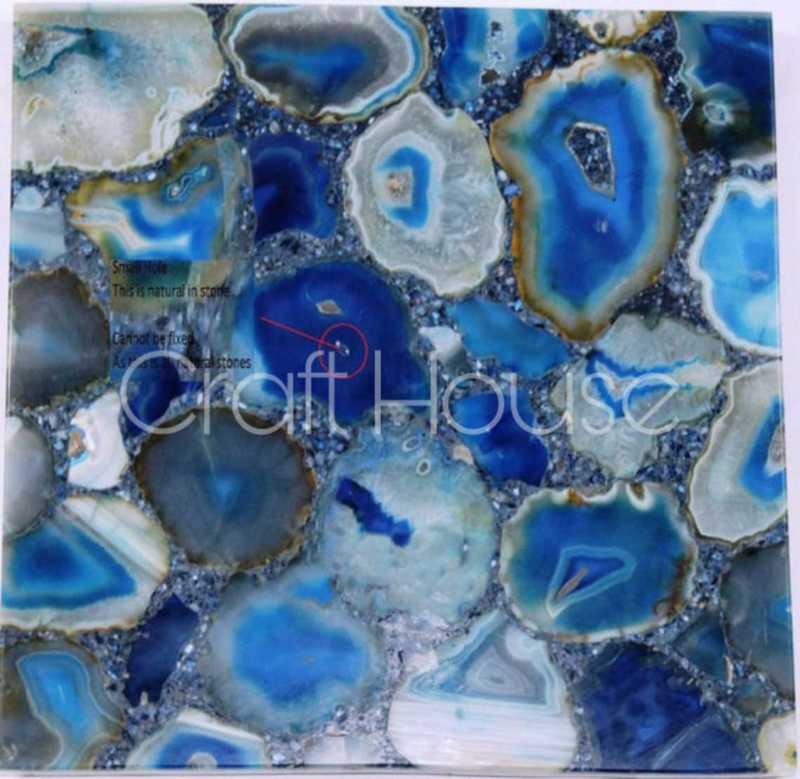 Blue Agate Counter Top Side Table End Table Dining Table Etsy