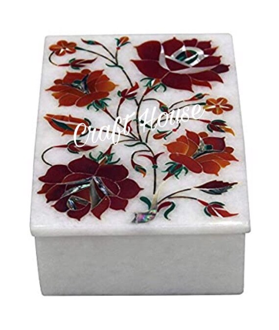 Jewelry Box for Necklace Rectangular White Marble Jewelry Box Etsy