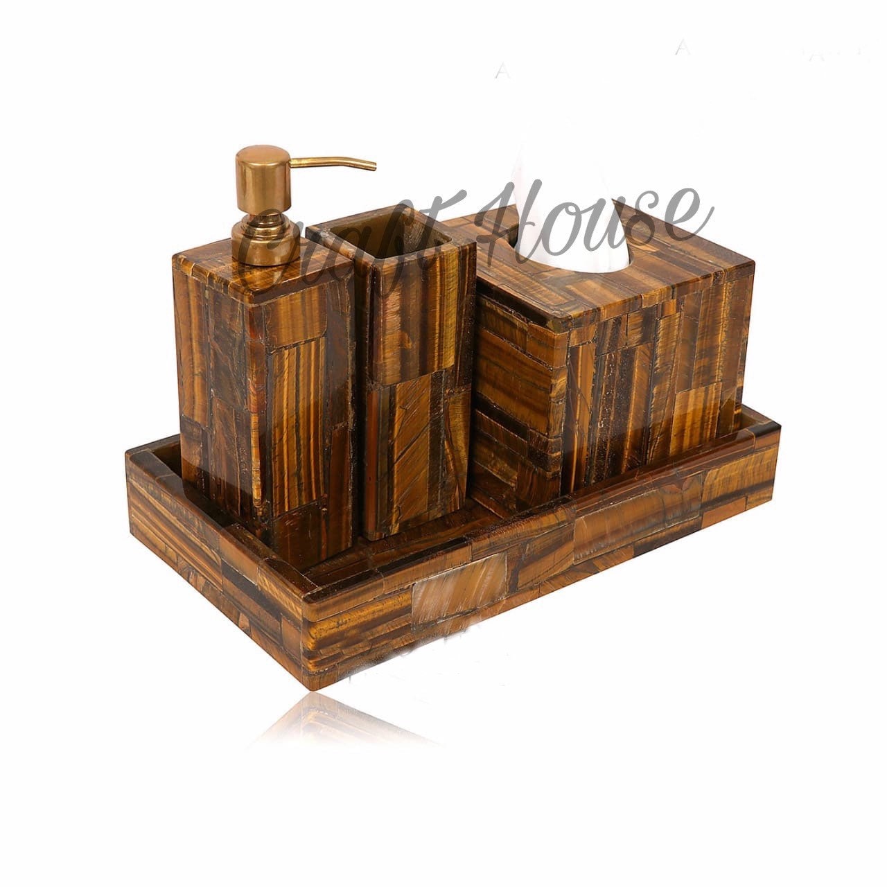 Stone Bathroom Accessory Set Etsy