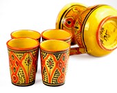 Ceramic Pitcher cups glasses Set handmade hand pained for sweet tea sangria pitcher, mexican pitcher, Moroccan Ceramic