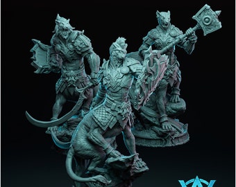 Lionhorde Lieutenants | Witchsong Miniatures | Dungeons and Dragons | Pathfinder | Painting