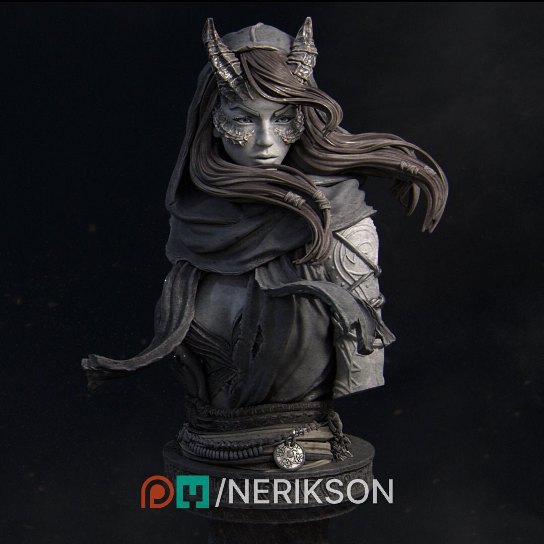 Rowena the Wild Sorceress Bust 100mm Tall Nerikson Ernest Nemirovskiy Miniatures Dungeons and