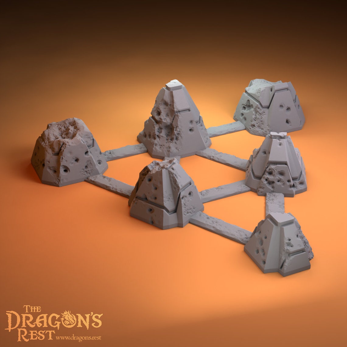 SciFi Tank Traps High Resolution Resin Terrain Pathfinder Etsy