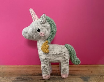 Crochet Unicorn Plush: Handmade Amigurumi Fantasy Animal Toy, Unique Christmas Gift