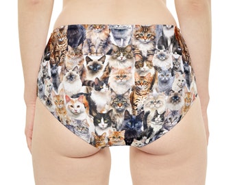 Kittens Cats Collage High-Waist Hipster Bikini Bottom