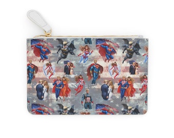 Donald & Melania Super Hero Trump Themed Mini Clutch Bag