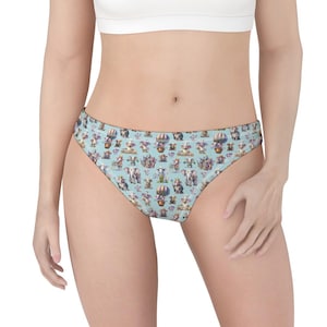 Beautiful Misc Designs Set 2 (7) Women Polyester Thong Underwear, Panties