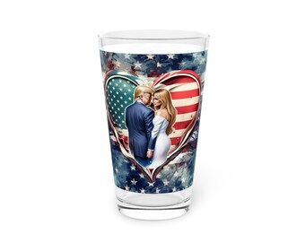 Donald & Melania Trump MAGA Pint Glass, 16oz