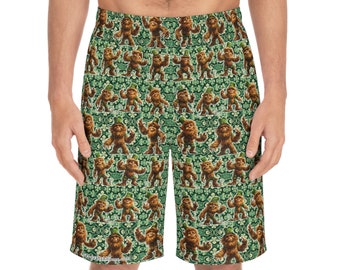 Sasquatch Bigfoot Irish Leprechaun St Patrick Men's Board / Swim Shorts