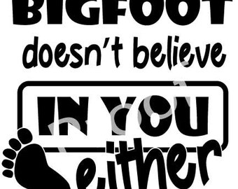 Big Foot / Sasquatch Funny Squatch 6  - SVG, PNG, DXF & PdF formats