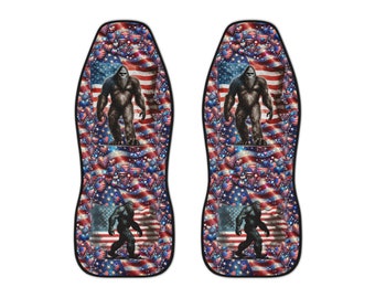 Sasquatch Bigfoot Patriotic Car Seat Covers