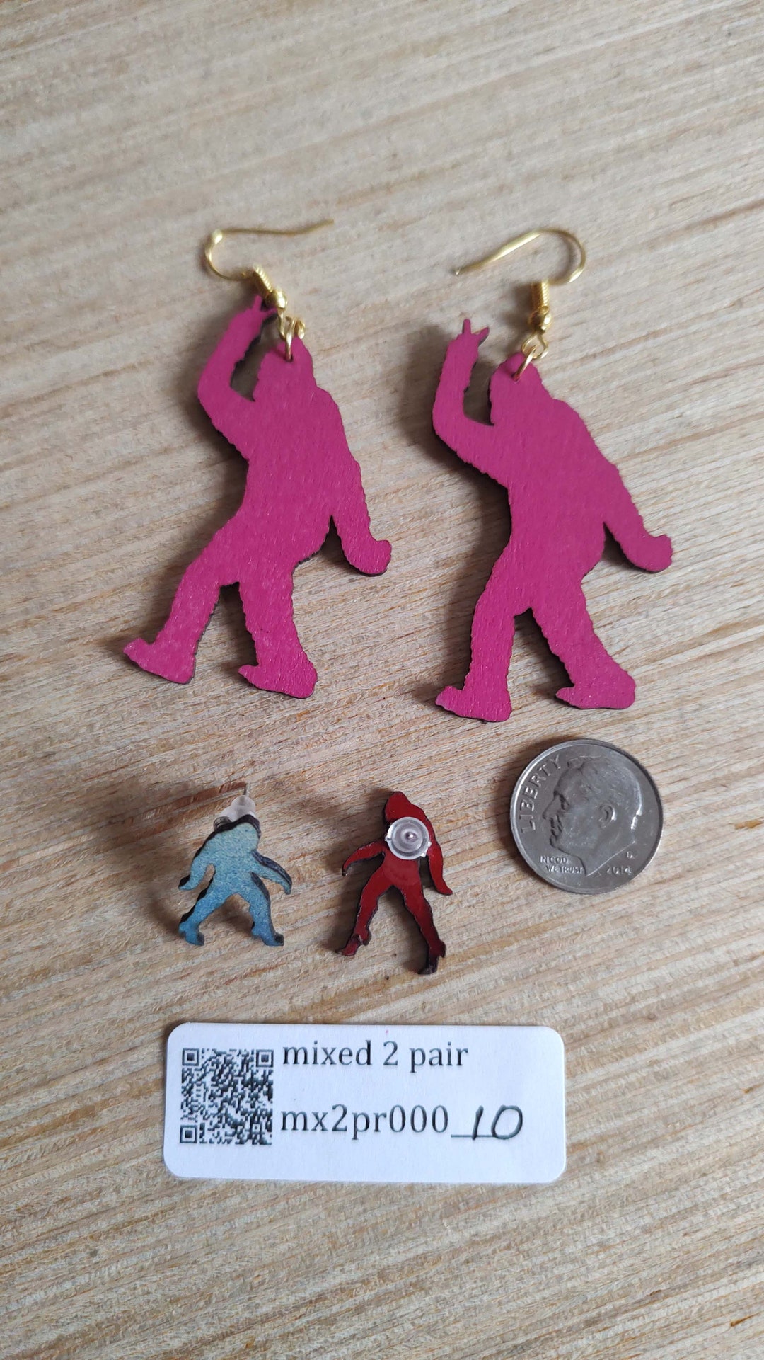 Sasquatch Bigfoot Big Foot Earring Set 2 Pair One Studs, One Hoops Etsy