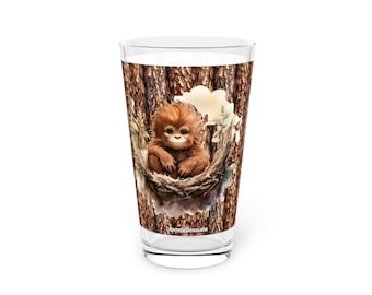 Baby Family Sasquatch Bigfoot Family Pint Glass, 16oz