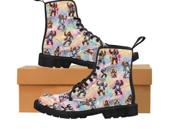 Sasquatch Bigfoot Dancing Women's Canvas Boots